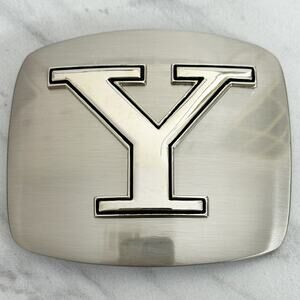 Y Initial Letter Monogram Silver Tone Belt Buckle ✨